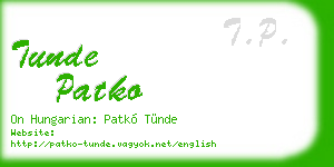 tunde patko business card