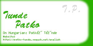 tunde patko business card